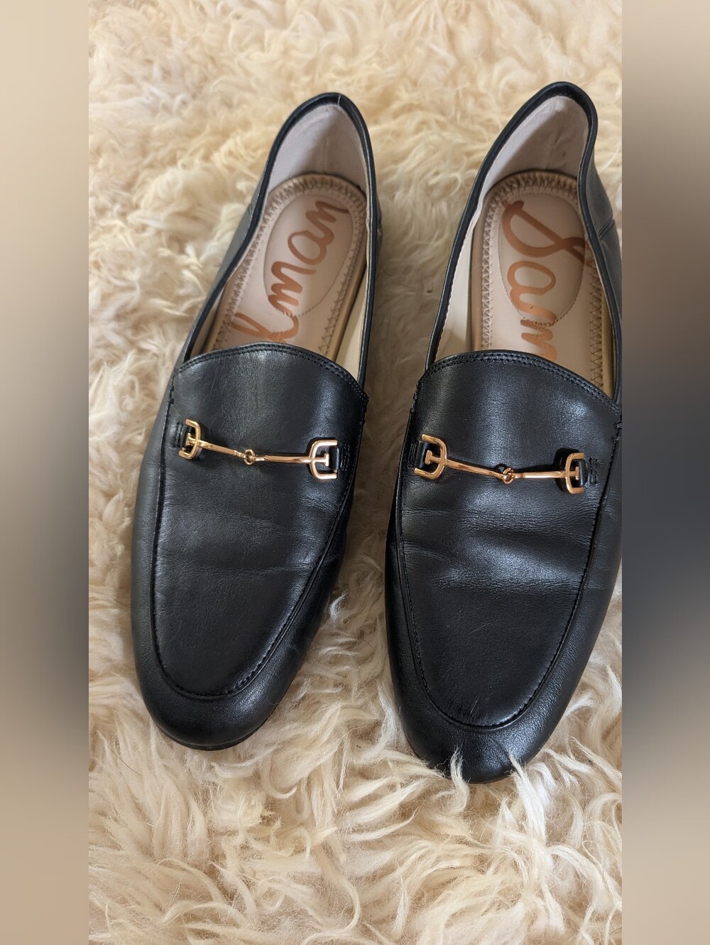 Sam Edelman Black Leather Horsebit Loafers Women's Size 8.5